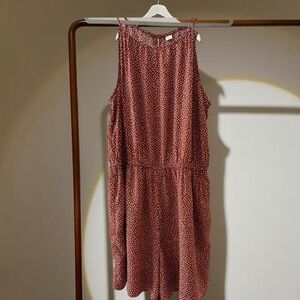 OLD NAVY LARGE NWT ROMPER SLEEVELESS RAYON POKA DOT RUST FLIRTY EASY WEAR LIGHT